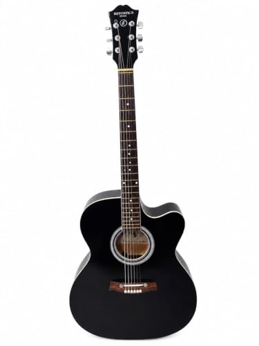 Image of KETOSTICS Acoustic Guitar combo KT-41C,41-inch Cutaway Truss Rod with padded bag,string set,belt and 5 plactrums,rosewood,copper Strings,for Beginners & Intermediate Players Musical Instrument (BLK)