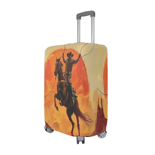 Cowboy Luggage Cover for Suitcase, Elastic Travel Protector with Zipper, Washable Anti-Scratch Dustproof Luggage Sleeve Fits 18-20 Inch3