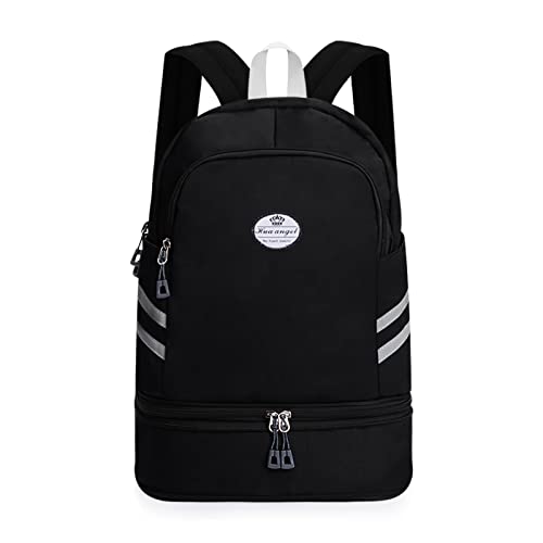 HUA ANGEL Sac à Dos Sport Femme 25-30L con Compartiment Chaussures Extensible & Poche Étanche pour Voyage Piscine Randonnée, Rose