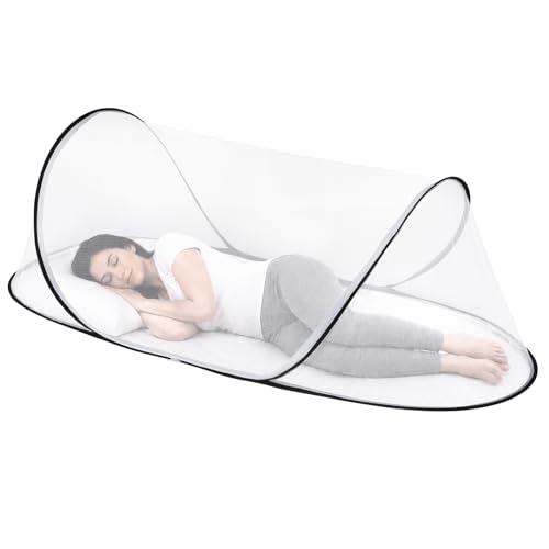 Image of 78 * 31 * 23 Inch Large Pop Up Mosquito Net for Bed - Foldable Breathable Mesh with Easy Setup, Portable for Travel Indoor Outdoor, Lightweight Insect Protection Net with Storage Bag