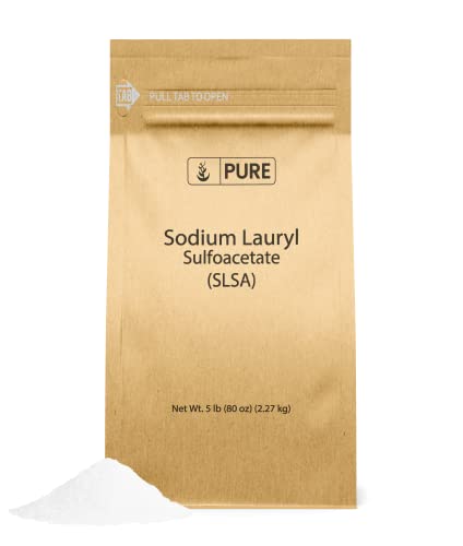 Pure Original Ingredients Sodium Lauryl Sulfoacetate (SLSA) (5 lb) Long Lasting Foam & Bubbles Gentle on Skin