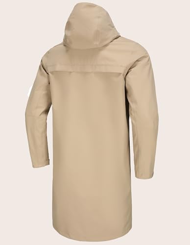 Image of NORDIC OUTLAND Rain Jacket Men,Waterproof Breathable Long Raincoat with Hood Mesh Lining,Windbreaker for outdoor activities