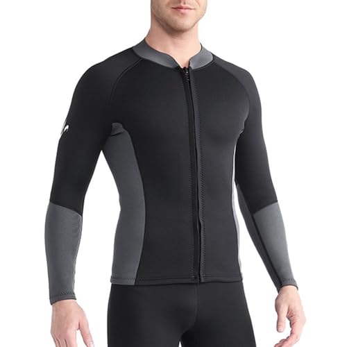 Chaqueta de traje de neopreno 1.5MM de manga larga para agua fría, buceo y deportes acuáticos (gris, talla XL) miniatura 1