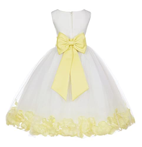 White Tulle Rose Petals Flower Girl Dress Tulle Dress Christening Dress 302T 4