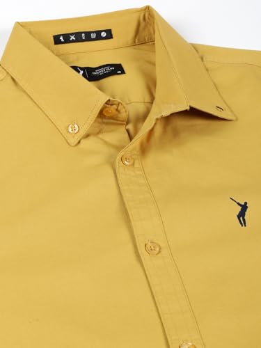 Image of Thomas Scott Men's Cricket Club Collection Classic Regular Fit Twill Shirt | 100% Cotton Long Sleeve Solid Shirt with Button Down Collar (Available in Plus Size)
