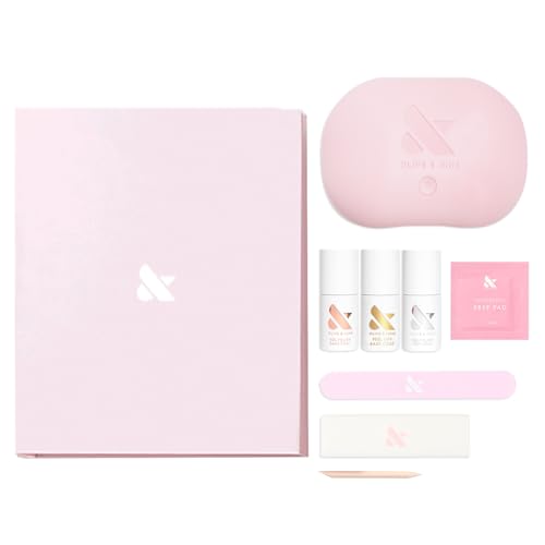 Olive & June Gel Starter Kit | Includes Nail Tools Peel-Off & Gel Base Coats Top Coat & LED Lamp | Easy At-Home Manicure Kit | 15-Free Vegan Cruelty-Free