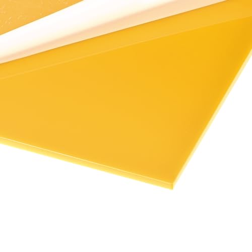 Image of uxcell Yellow Cast Acrylic Sheet,4 inch x 8 inch,1.8mm Thick,Plastic Acrylic Board for Signs Display Projects,Craft(10x20cm)