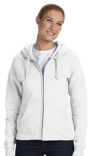 Hanes W280 Full Zip Fleece Hoodie XL White
