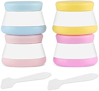 Opret 4 Pcs Silicone Travel Cosmetic Containers, 20ml Leak Proof Travel Jars TSA Approved BPA Free Cream Pots for Lotions, Makeup and Toiletries