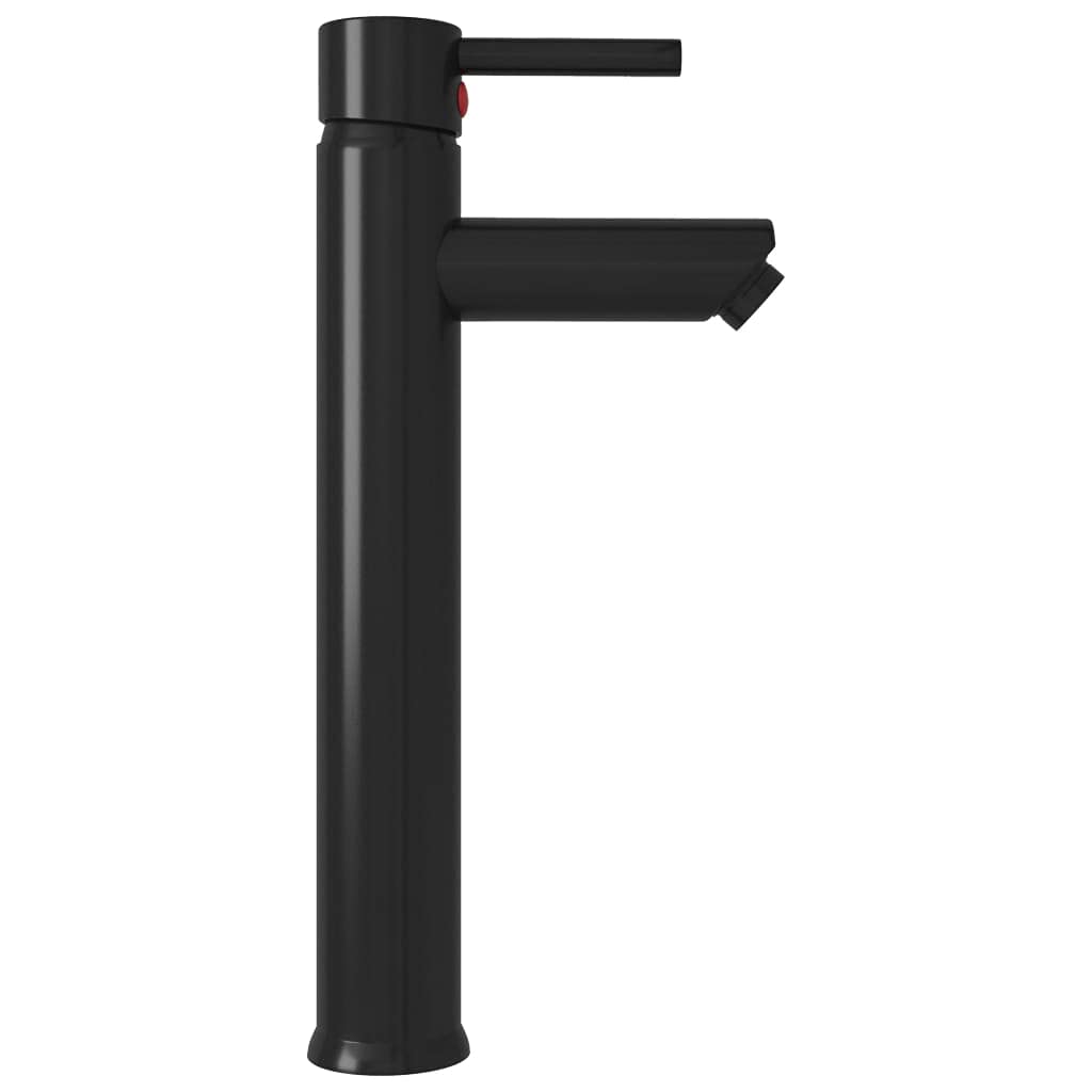 Grifo mezclador de baño negro 12 x 30 cm monomando para lavabo, cartucho cerámico de 40 mm, con mangueras flexibles de acero inoxidable, montaje en pared para agua fría y caliente