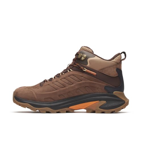 Image of Merrell Men's Moab Speed 2 Ltr Mid Wp Sneaker, brown, 9 | Hiking Boots