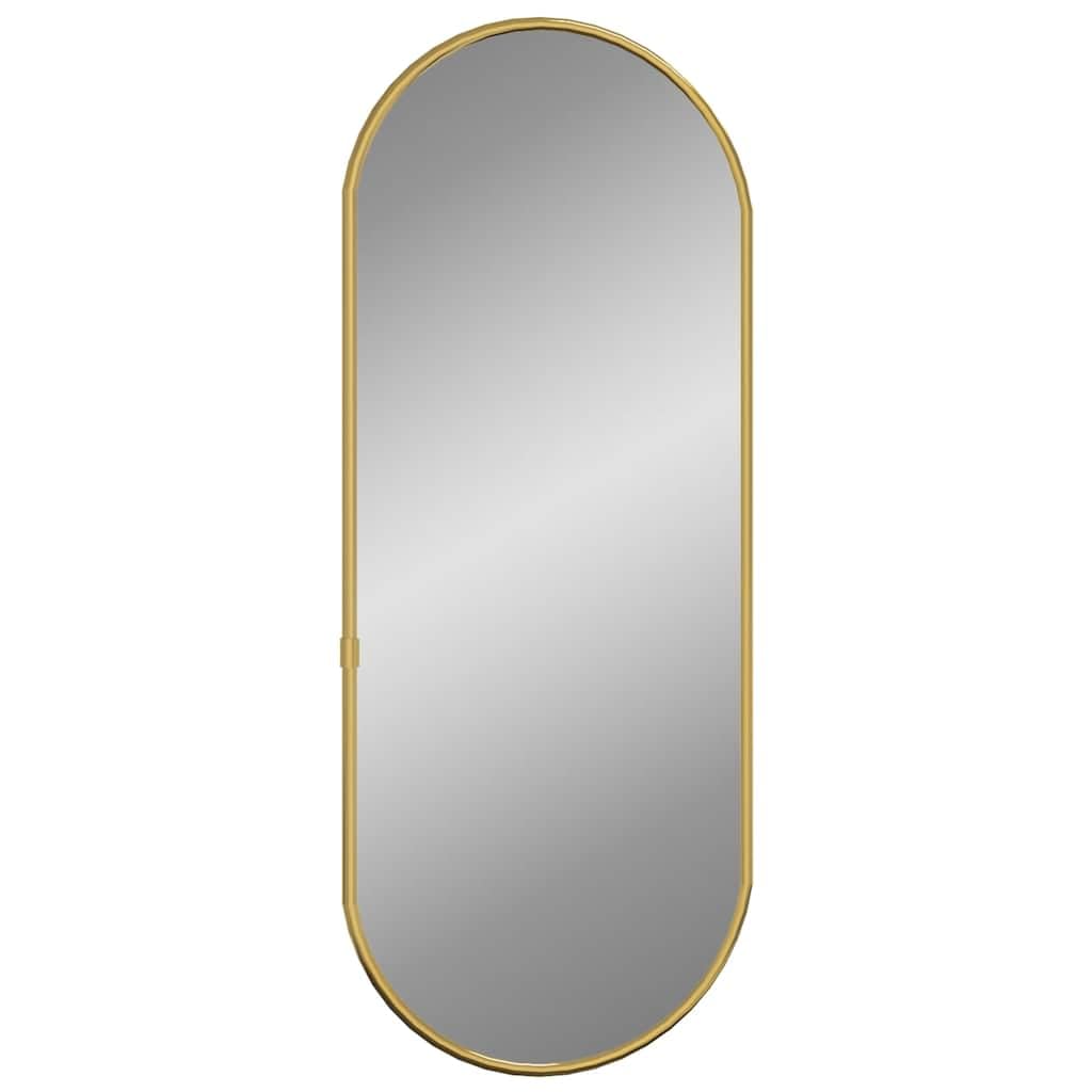 vidaXL Wall Mirror Bathroom Hallway Bedroom Home Decoration Wardrobe Hanging Wall-mounted Vanity Make up Cosmetic Mirror Gold 60x25 cm Oval