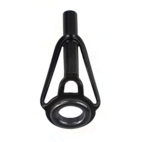 8pcs Rod Tip Repair Kit, Stainless Steel Rod Tip Repair Rod Tip Replacement Fishing Rod Tip Repair Kit Fishing Rod Ceramic Guide Rings for Freshwater Saltwater Rod (Black)