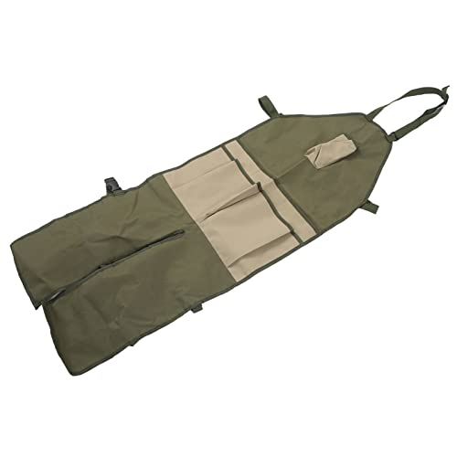 SUNGOOYUE Tablier de Protection des Jambes de Jardin, Tablier de Travail Portable Résistant à la Saleté Tablier de Jardinage avec Poches pour Potiers et Tatoueurs(Coutures Vert Kaki OD)