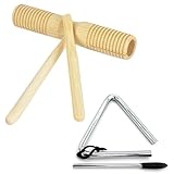 SALUDABLE ウッドブロック ギロ トライアングル 楽器 パーカッション 打楽器 民族 セット