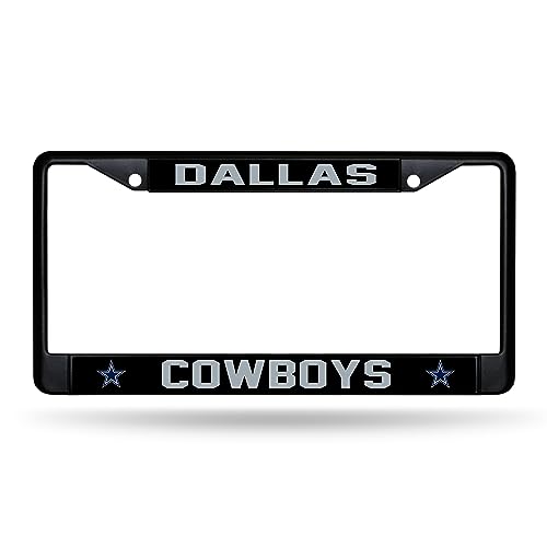 Rico Industries NFL Football Dallas Cowboys Black Chrome Frame with Printed Inserts 12 x 6 Car/Truck Auto Accessory