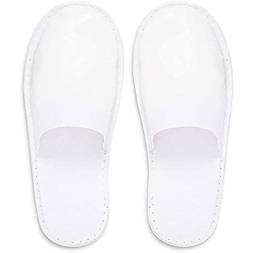 Juvale Disposable Slippers 36-Pair for Hotel, Spa, and Guests, Fits Up to US Men's Size 12, White