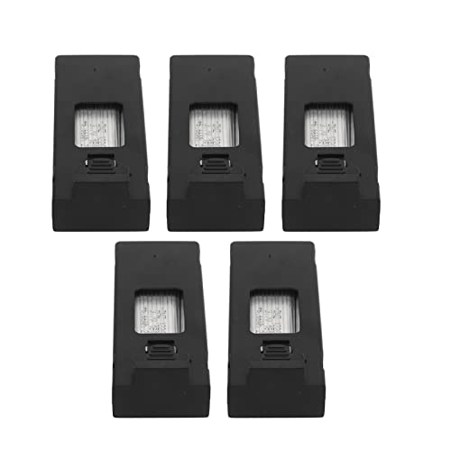 Cuifati Lot de 5 Batteries de Rechange pour Drone E88 E88PRO LsE525 E525 Pro, Batterie au Lithium 3,7 V 1800 MAh avec Câble de Charge, Batterie de Rechange pour Modèle d'avion télécommandé