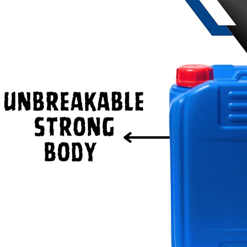 Image of V METAL ARTS Plastic Jerry Can | 25 Liter | Leak Proof Gallon | Water Storage Drum | Refillable Empty Can with Sealed Cap | Blue PVC Gallon | Fuel & Chemical Storage Container | for Generators, Jeeps, Marine, Boat and Vehicles