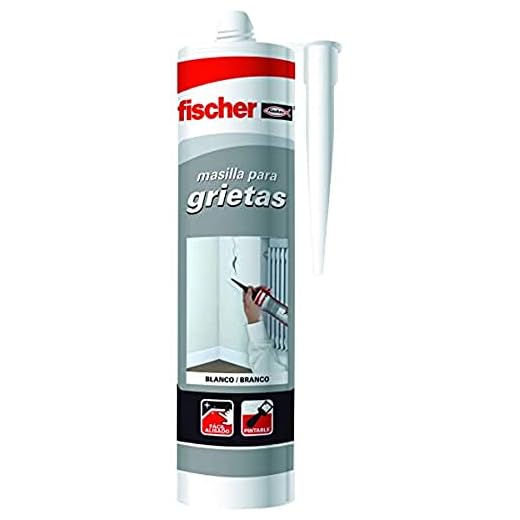 fischer - masilla acrílica blanco para relleno de grietas, reparaciones en interiores, pintable, lavable con agua, gran adherencia multimaterial y de fácil aplicación ,300ml