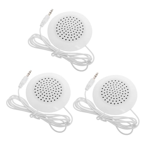Operitacx 3 Piezas Altavoz Portátil Mini con Jack para Auriculares de Altavoces Compactos para Almohada Soporte para Ordenador y Uso Doméstico Blanco para Dormir Profundamente