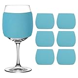 QUARKZMAN 6 Stück Sublimationsblanko-Weinglashüllen, Wiederverwendbare Neopren-Isolierhülle Für Weingläser Zum Schutz Von Kaltgetränken Sublimationszubehör, Blau