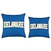 Retro Delaware Tee Vintage Delaware Blue Gold Throwback Tee Throw Pillow #2