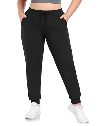 HLTPRO Plus Size Sweatpants Women - Joggers for Women with Pockets Yoga Workout Athletic Lounge Casual Pants Running