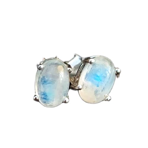Boucles d'oreilles pierre de lune anti-allergie en argent sterling 925