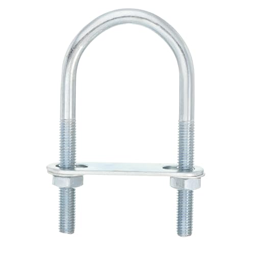 uxcell Round U-Bolts, 6 Set 45mm Inner Width 100mm Length M8 Zinc-Plated Carbon Steel U Clamp Bolt with Nuts and Plates, for Boat Trailer