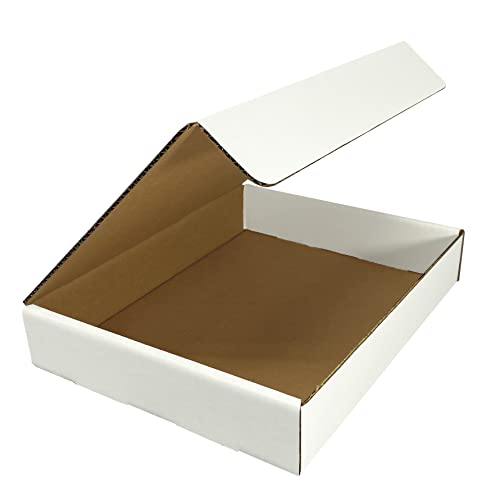 Image of Amazon Basics Sturdy Mailer Shipping Boxes, Corrugated Cardboard for Packing and Mailing, Tape-Free Assembly, 12 inch x 9 inch x 2.25 inch, White, 50-Pack