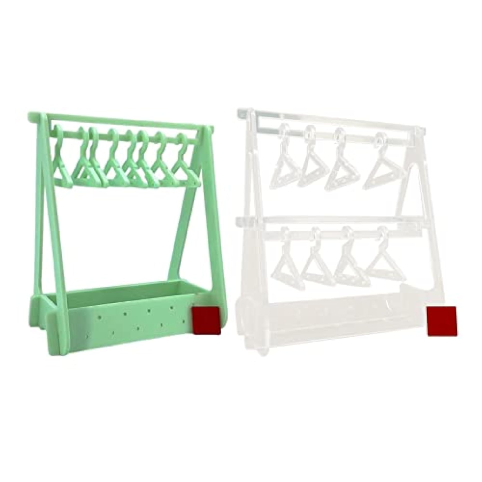 2Pc Creative Earring Display Stand Clear and Green