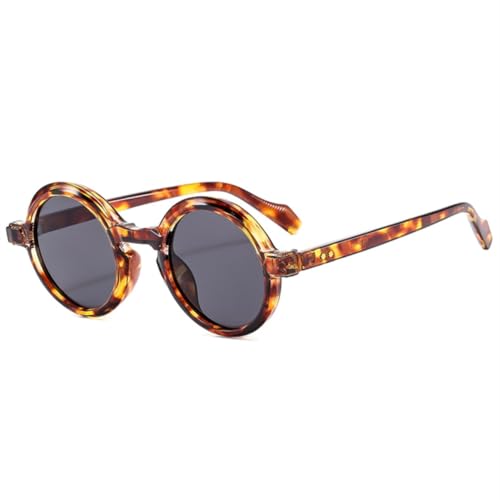 Lunettes de soleil rondes rétro punk mixtes et tendance