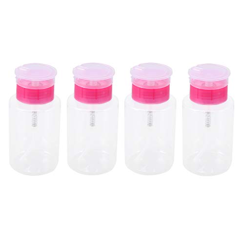 Frcolor 4pcs 160ml Nail Polish Remover Push Down Pump Dispensers Empty Liquid Pumping Bottle Cosmetic Container