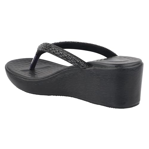Image of Medifeet Slip-On Wedges Sandals II Rhinestones and Crystals Sandals II Cushion Fashion Sandals For Women's