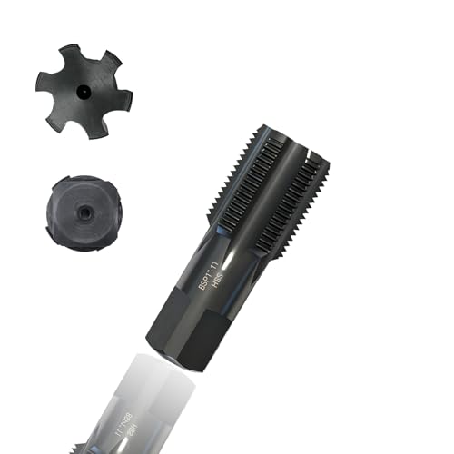WojBear 1 PCS 1 inch BSP Pipe Tap, 4341 Steel Threader Overall Black Nitriding, Hand Threading Plumbing Tap Set for Accurate Threads, Assorted Plumbers DIY Thread Cutting Tools