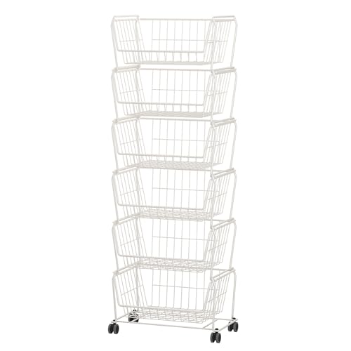 PUSDON Stackable Metal Storage Carts, Dual Use Shelf for Kitchen