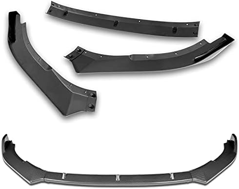 9pcs Combo Front Bumper Body Kit Lip + Side Skirt Extensions Diffuser Compatible with 2010-2013 Volkswagen Golf MK6 GTI Model Only (Painted Carbon)