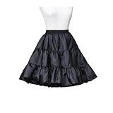Enagua de Tul Corta con Burbujas, tutú y Falda cancán abullonada for Vestidos Novia Gala para Mujer(Black,50cm)