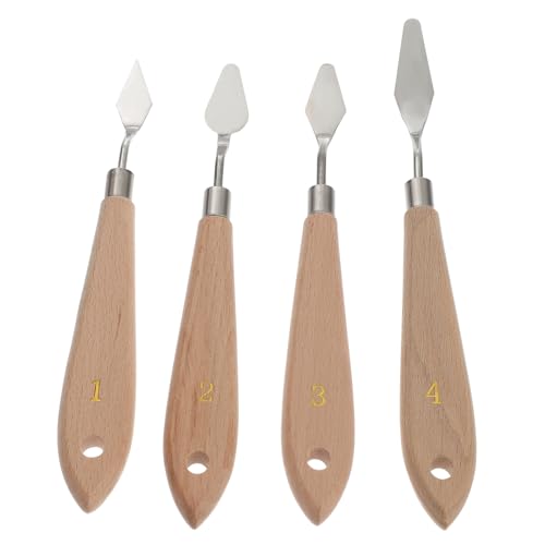 VILLCASE Oil Painting Spatula 4pcs Set Painting Spatula Palette Plastic Blade Accessories Student Artists Tool