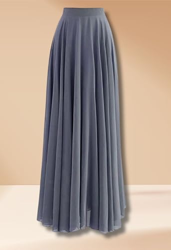 Image of Women's Full Length Georgette Long Skirt- Lehenga with 8 Meters Maxi Flare