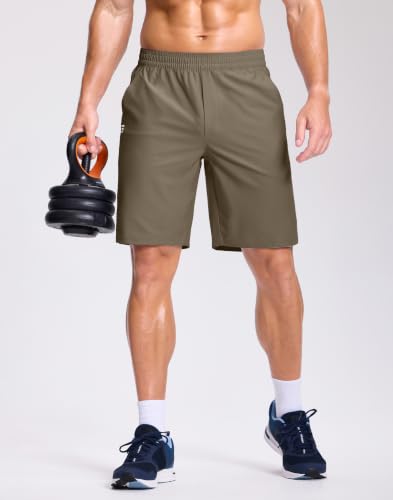 Image of GGJ Men's Lightweight Athletic Shorts with 2 Zipper Pockets 7 inch /9 inch /5 inch Gym Workout Running Quick Dry Tennis Shorts for Men