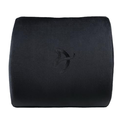 Arozzi Memory Foam Lumbar Support Pillow Relieves Backache and Fatigue After Long Periods of Sitting Down Working or Gaming - Black
