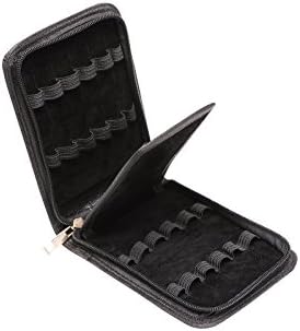 Topoomart Fountain Roller Ball Pen Case Holder PU Leather Bag for 12 Pens Color Black