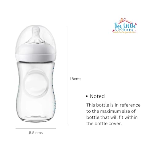 Image of THE LITTLE LOOKERS Cute Animated Patterned Soft Stretchable Baby Bottle Cover I Baby Feeding Bottle Cover for 125ml, 150ml to 240ml (Pink, Pack of 1)
