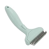 Yosoo Pet Deshedding Comb Rake Tool, for Dogs Cats Shedding Comb Dematting Tool, Reduce Shedding with Comfort Grip, Long Lasting Plastic Design, Suitable for Furry Pets (Green)