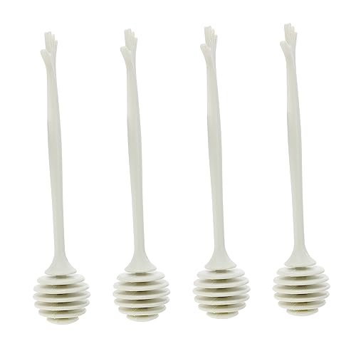 Cabilock 4Pcs Honey Stirring Sticks and Creative Honey Dippers for Easy Portable Kitchen Utensils for Honey Syrups and
