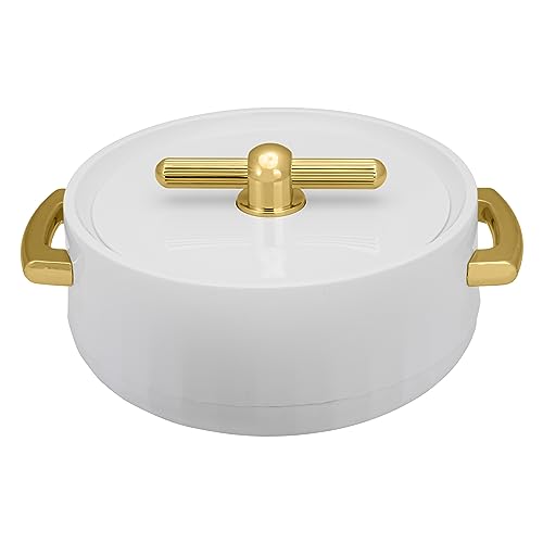 SELVEL Elegance Casserole | Advanced PU Insulation | Elegant Design Hot Pot | Hot Case Keeps Food Hot & Fresh for Hours | Serve Chapati, roti, Biryani and More (Classic White, 1700)