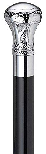 FYNJREX Black of Bat Masterson Brass nickle Handle Walking Cane for Man and Women Both