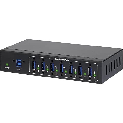 Hub USB Renkforce 7 Ports pour Applications industrielles, pour Montage Mural Noir